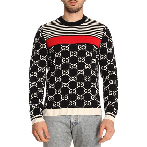 gucci sweater mens logo|gucci cardigan sweaters for men.